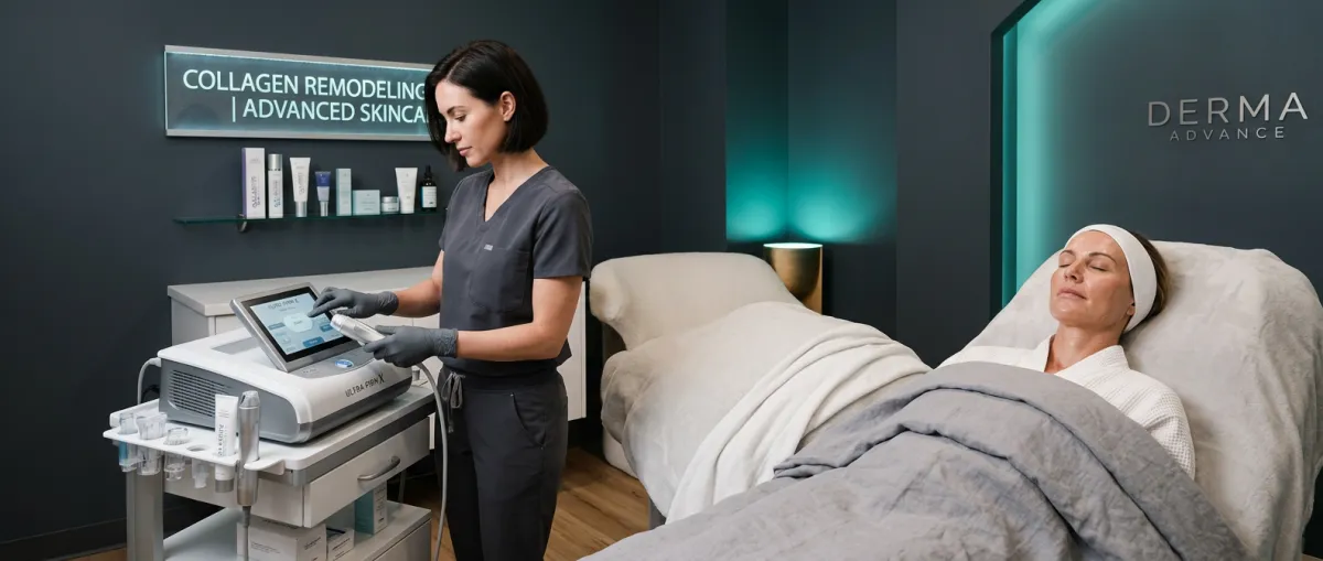 Medical-grade facial aesthetics and collagen remodeling treatment suite