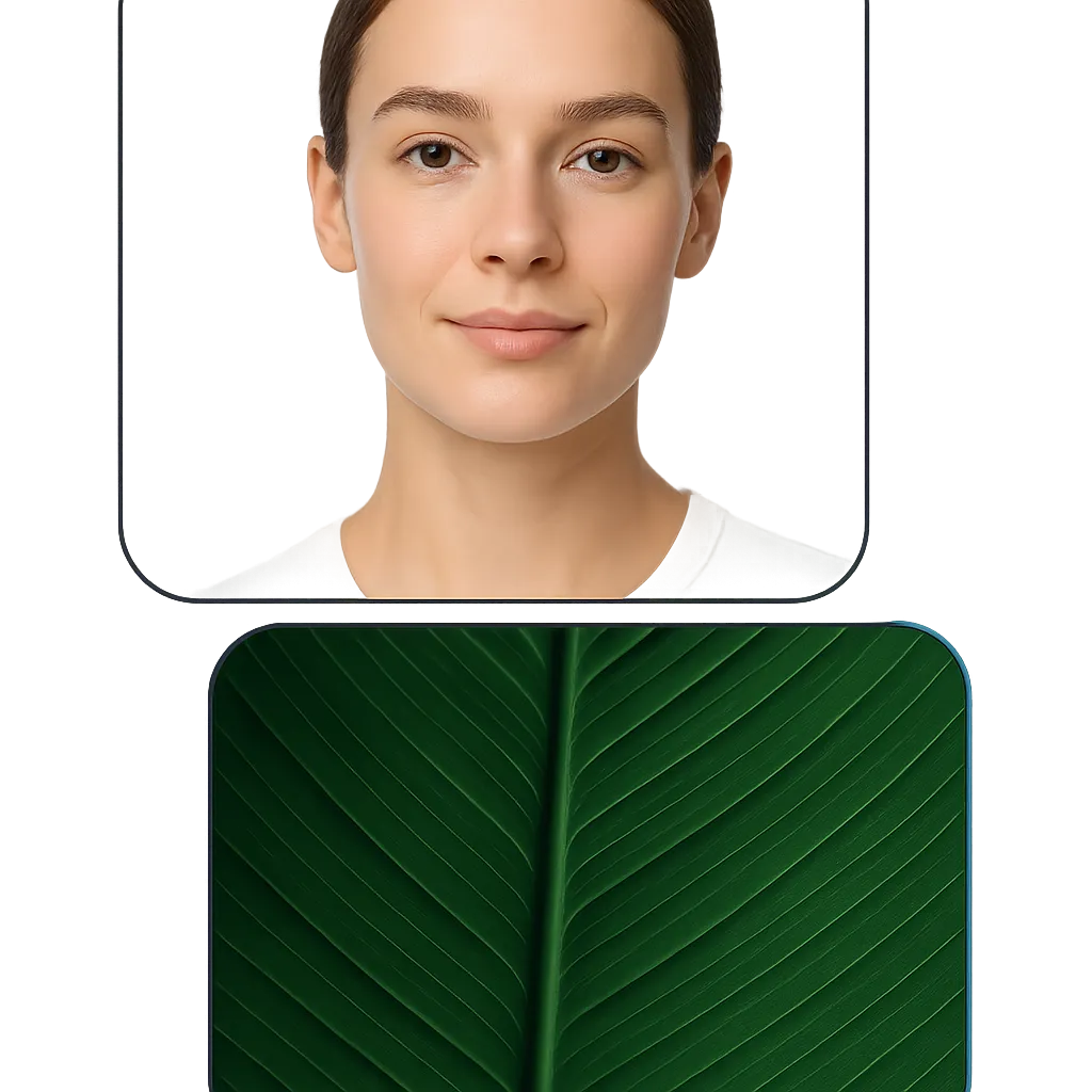Editorial portrait of a patient radiating health, luminous skin tone, and youthful vitality