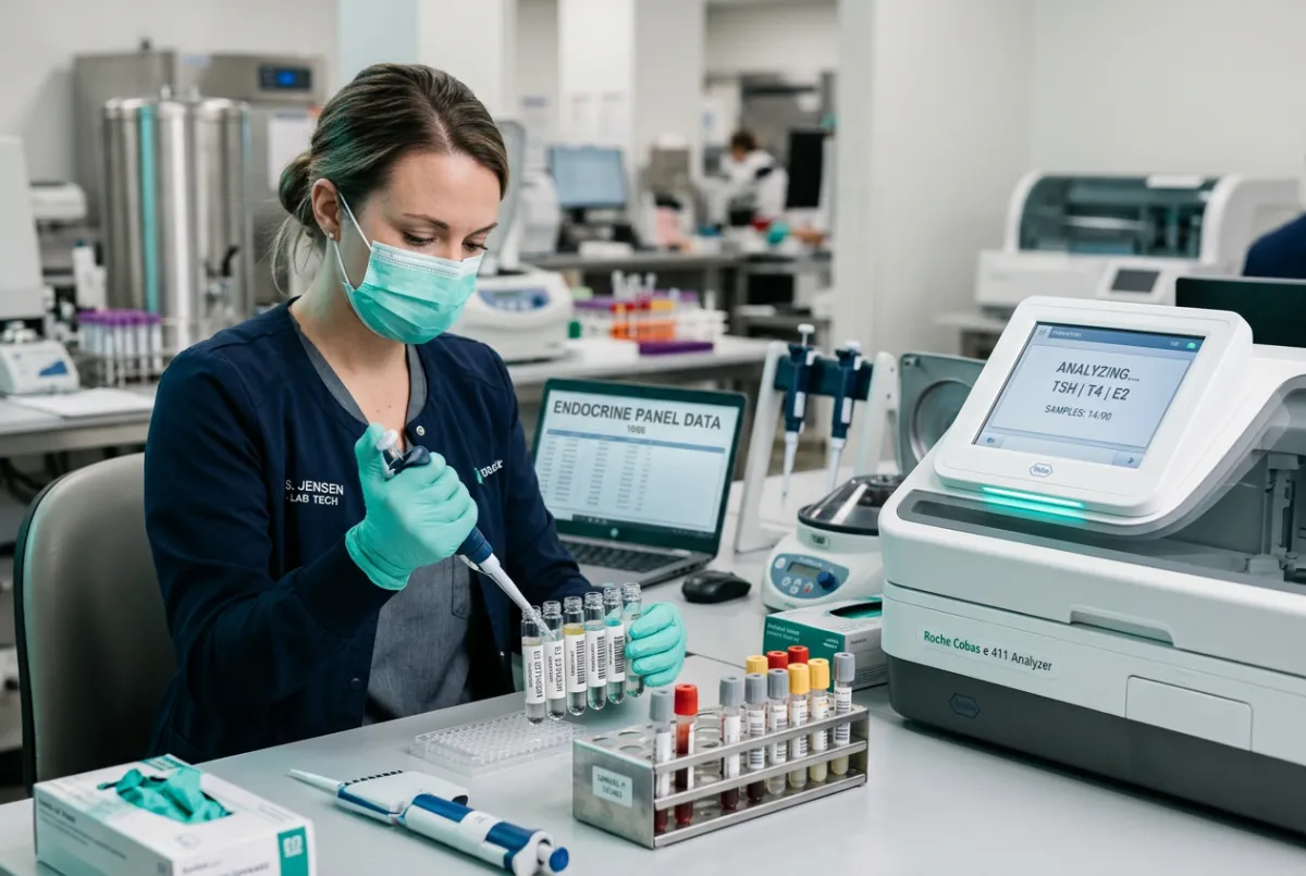 Endocrine hormone blood panel analysis in modern clinical laboratory