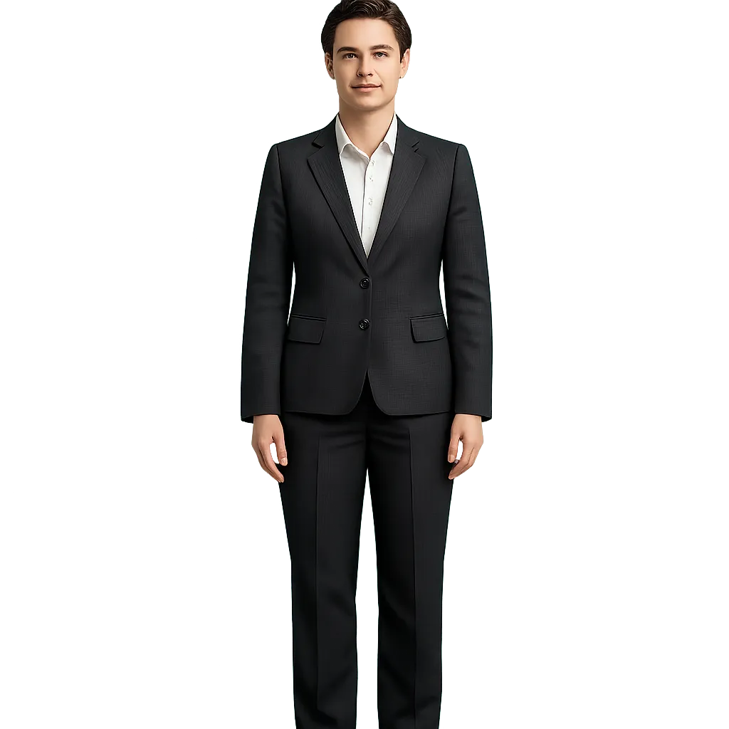 Confident corporate coach portrait with transparent background