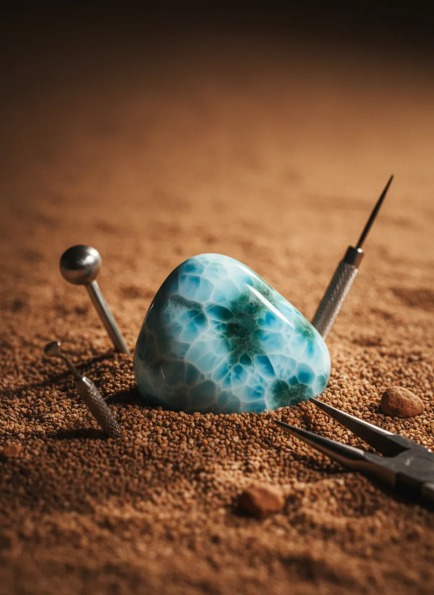 Larimar dominican earth detail