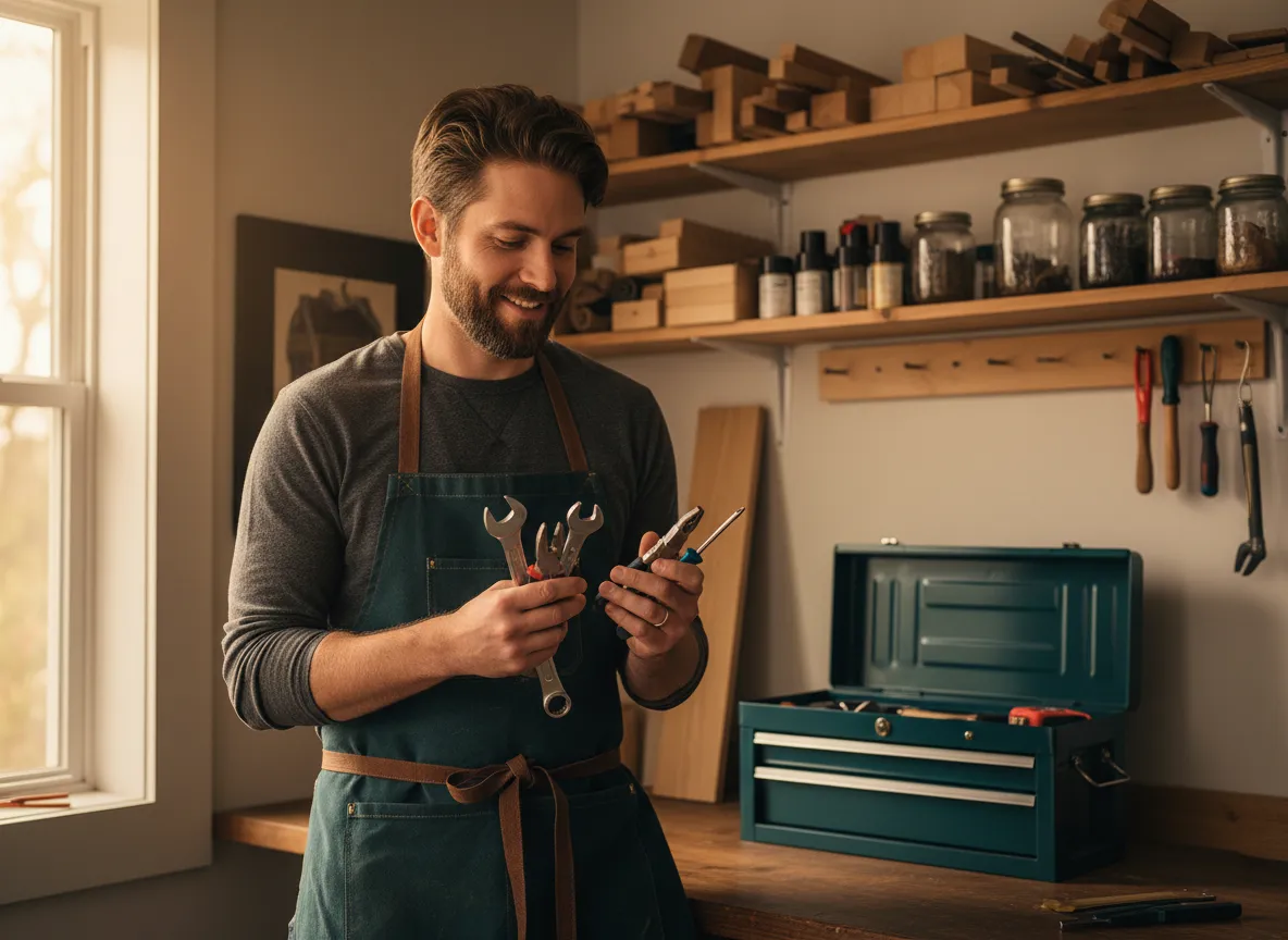 Mitch Kuc working on a handyman project