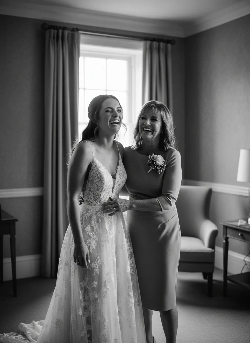 A candid, emotional moment captured in natural light