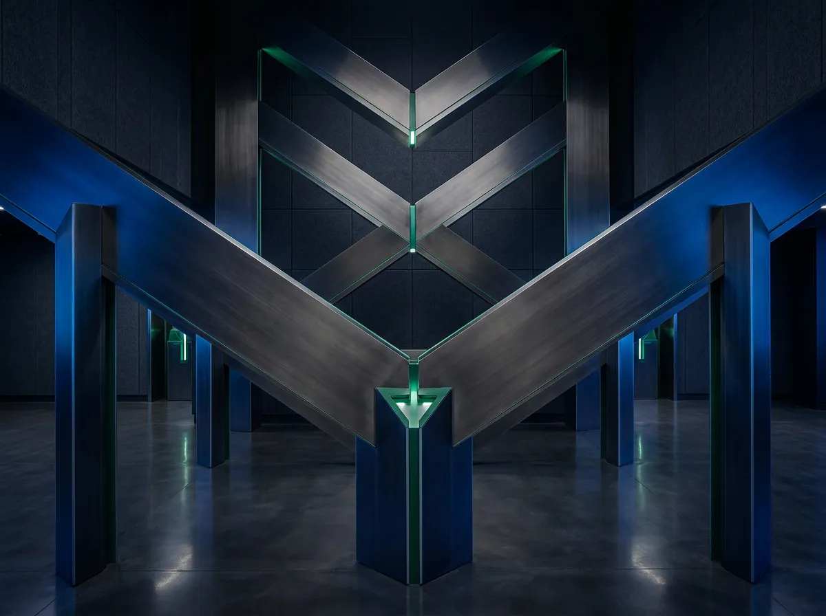 Sleek geometric architectural structure representing rigorous 1031 and DST legal compliance frameworks