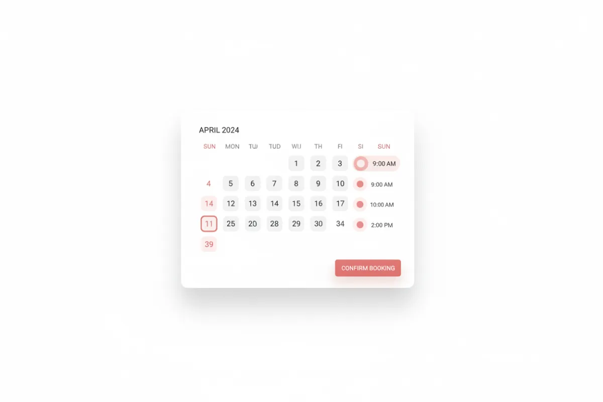 Calendar Booking Widget Placeholder