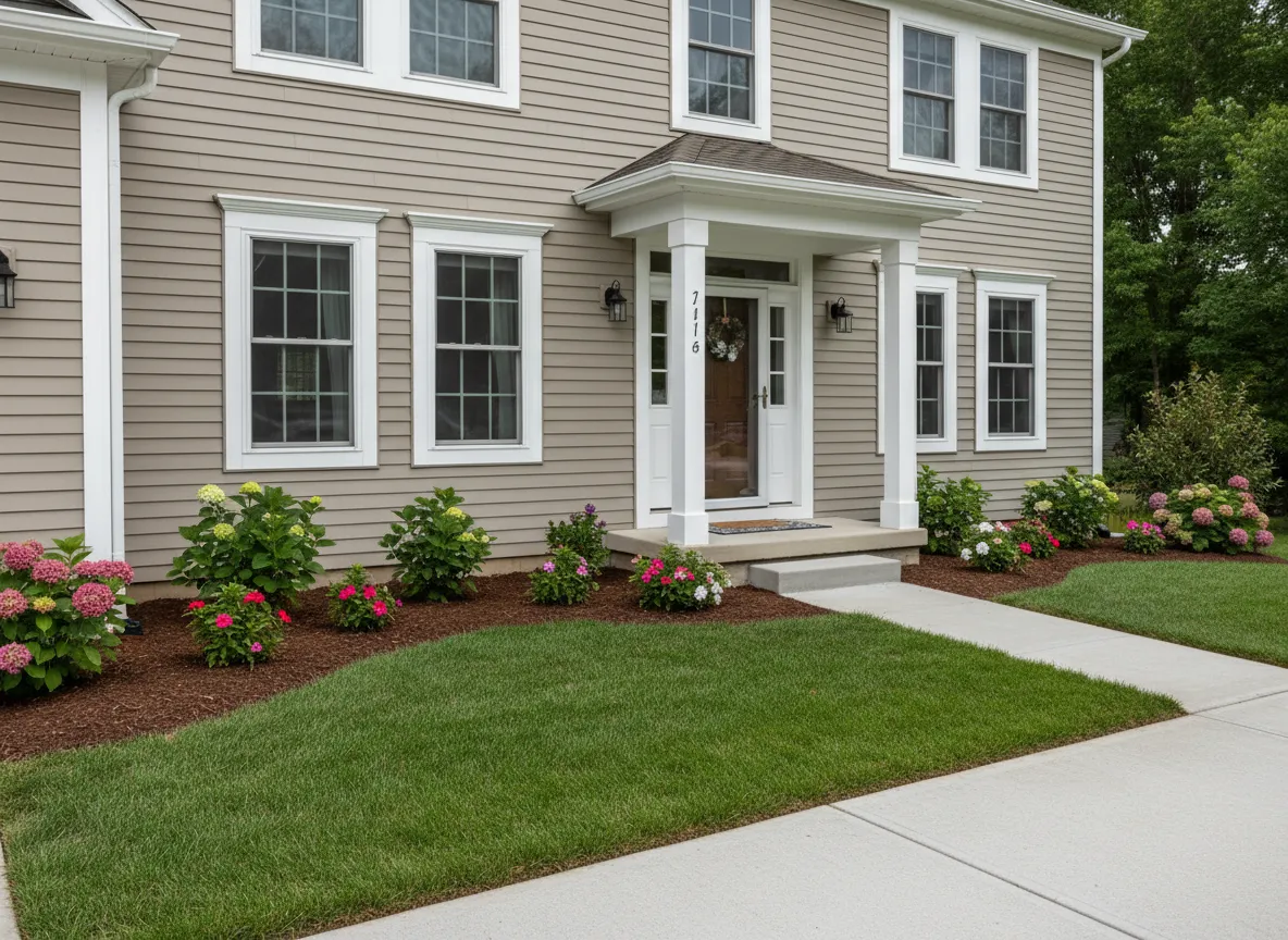Home exterior after softwashing, looking clean and bright