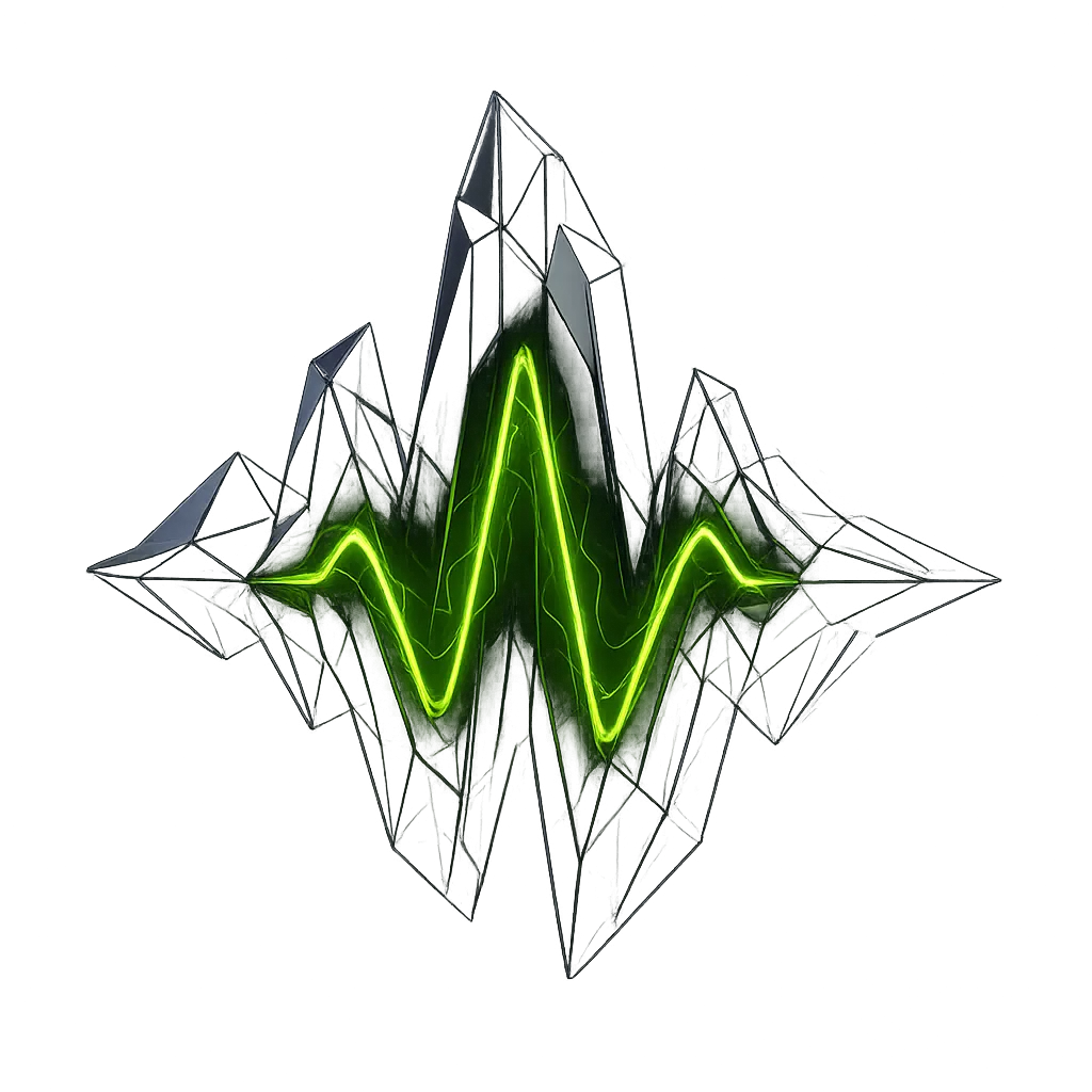 Sleek, futuristic 3D soundwave core