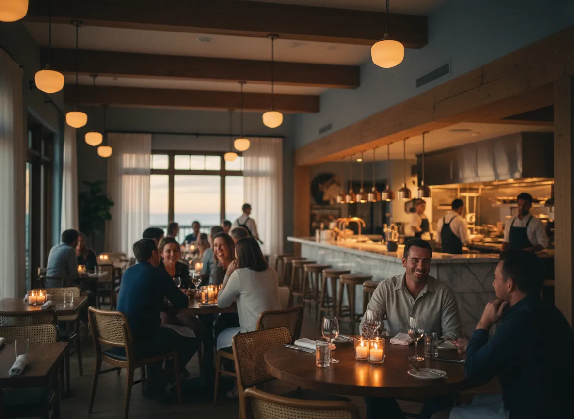 Guests enjoying the dining room at Chic's Laundry