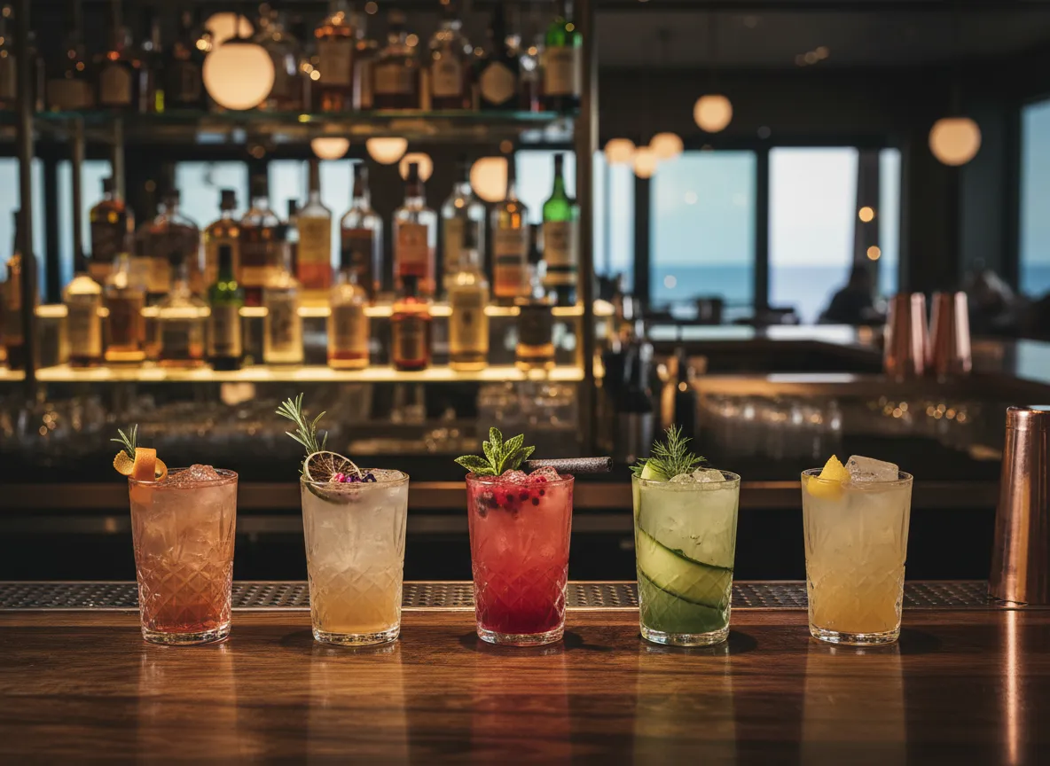 Cocktails and bar at Chic's Laundry