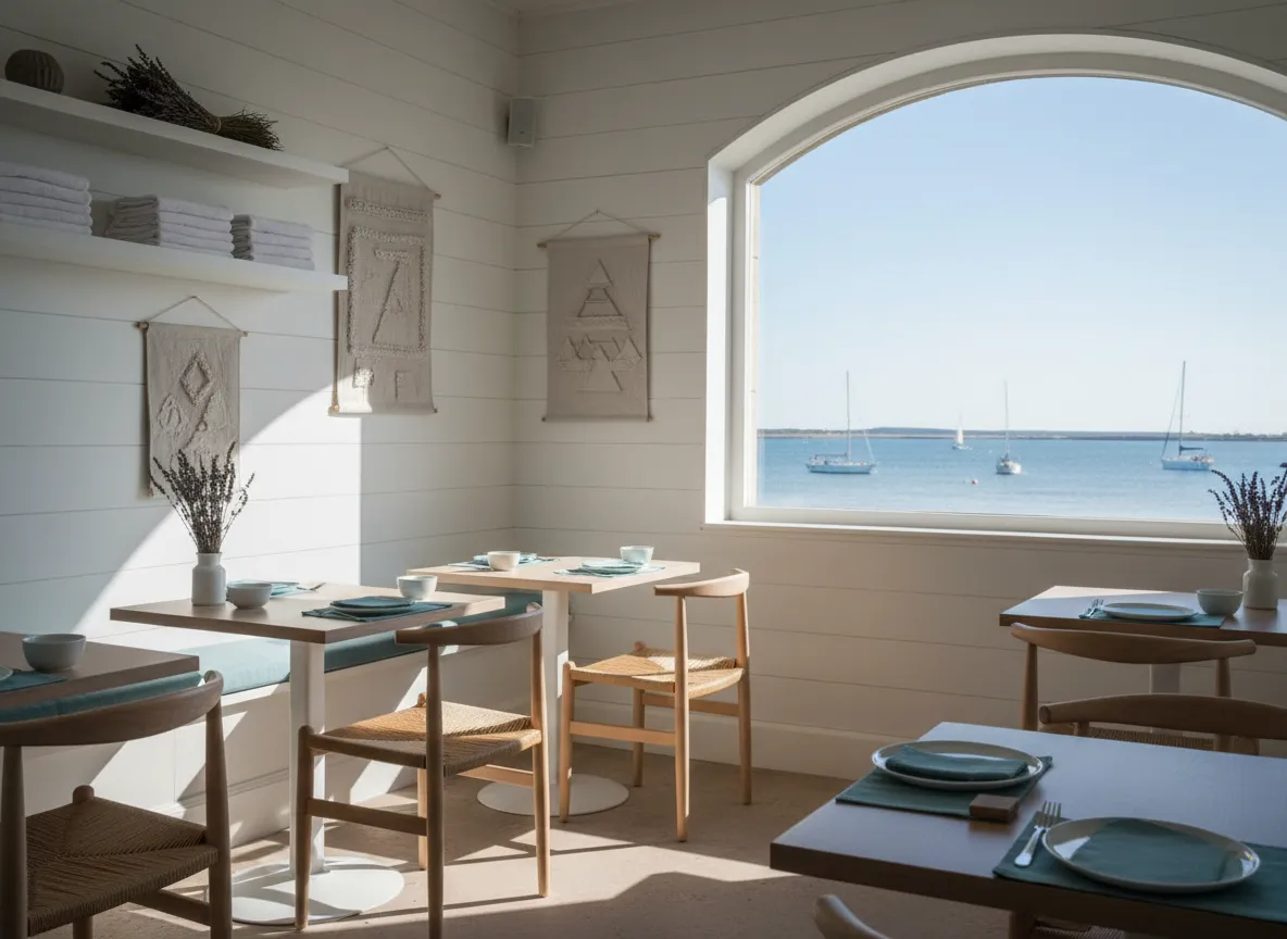 Sunlit dining nook at Chic's Laundry