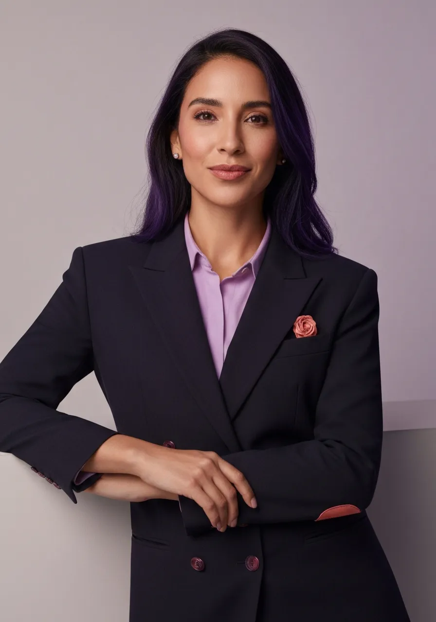 Decisive Hispanic female leader looking confident