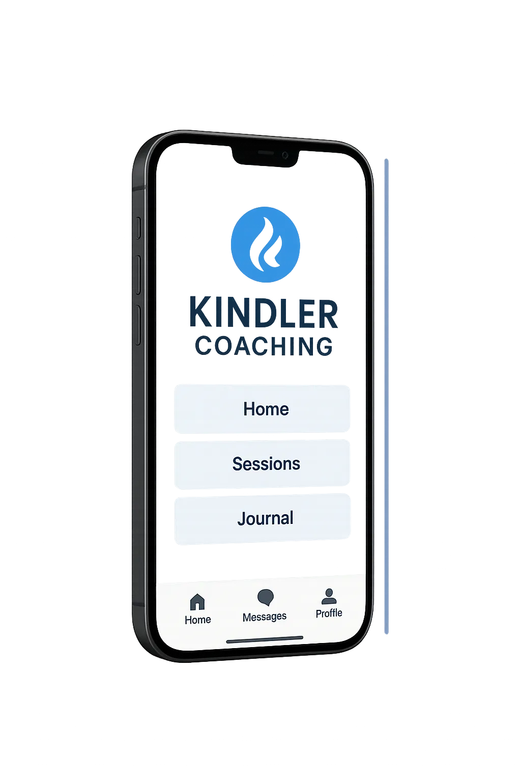 Phone mockup displaying the Jason Kindler coaching application interface