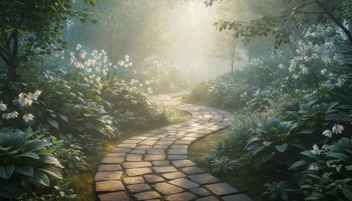 Soft morning light filtering through leaves, creating a sense of emotional safety and peace