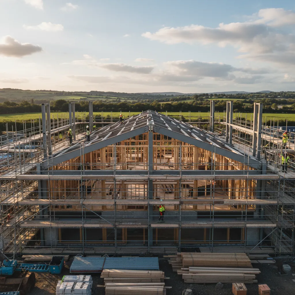 Modern industrial construction site