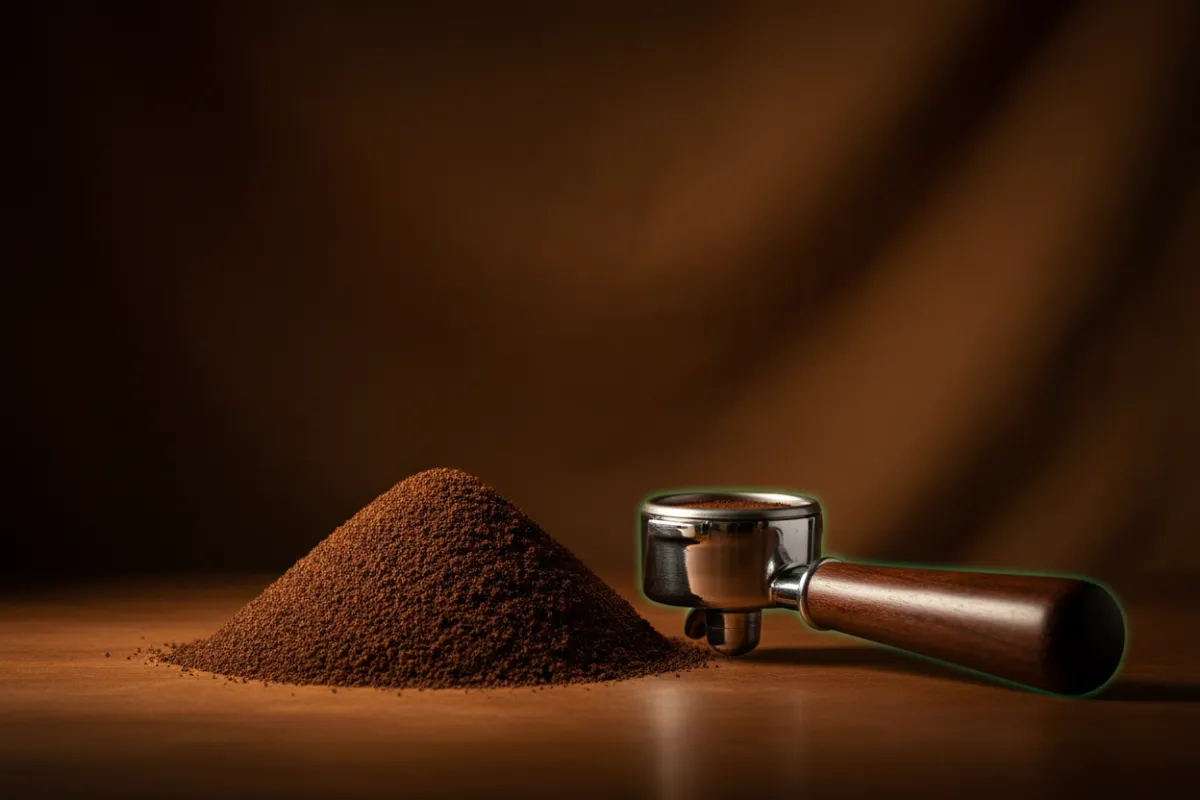 Fine textured ground coffee