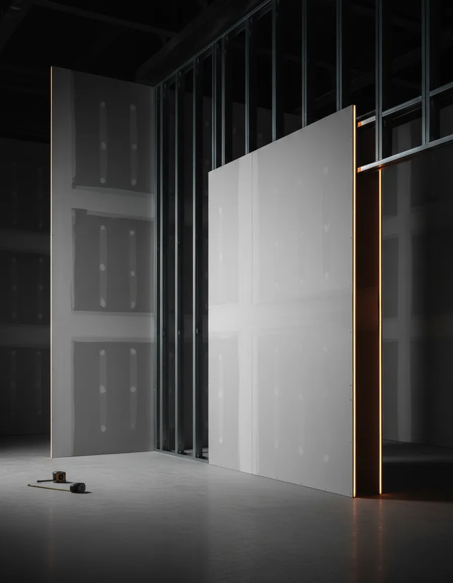 Technical drylining installation ensuring perfectly flat surfaces