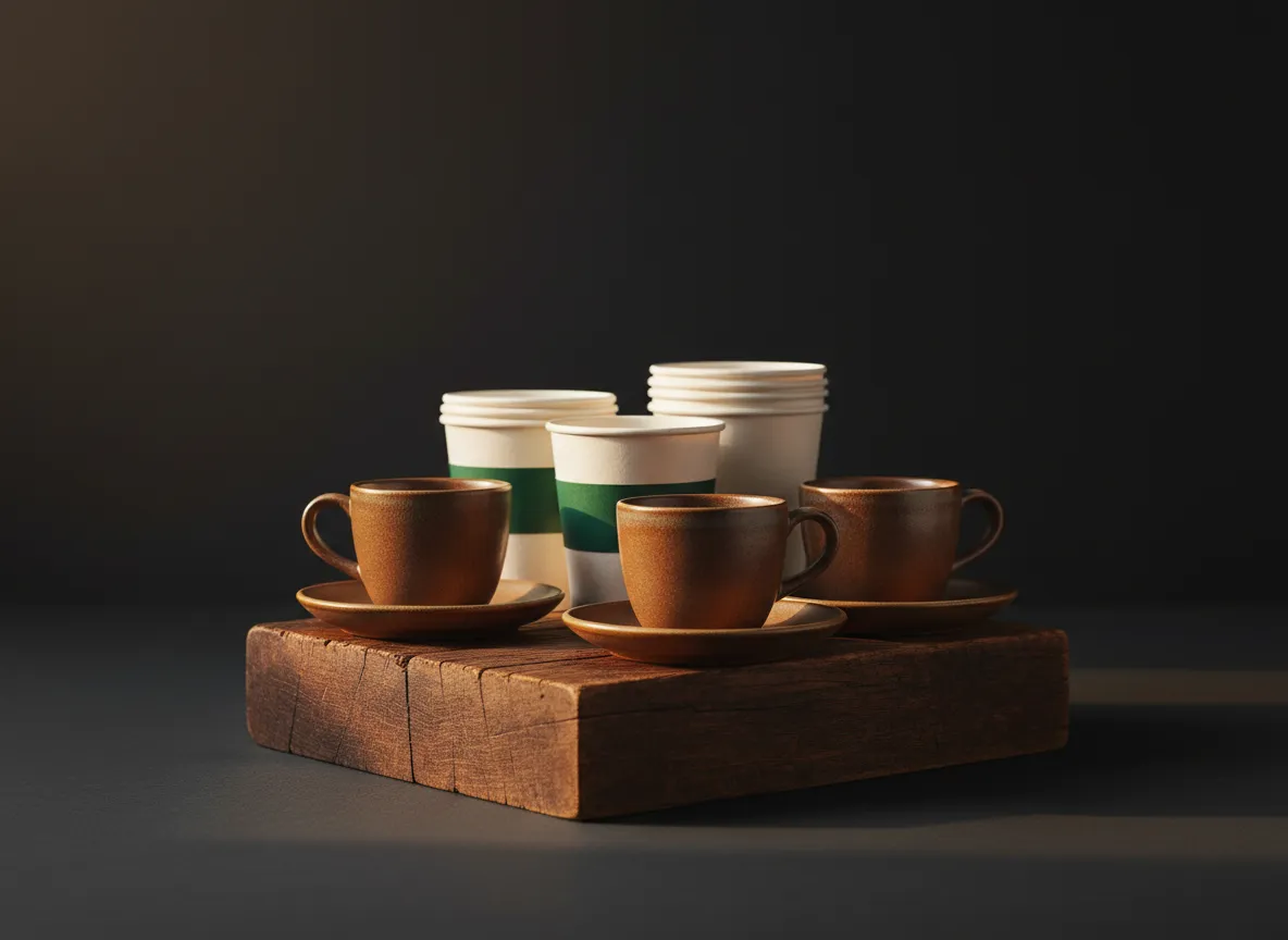 Premium coffee cups and branded takeaway ceramics