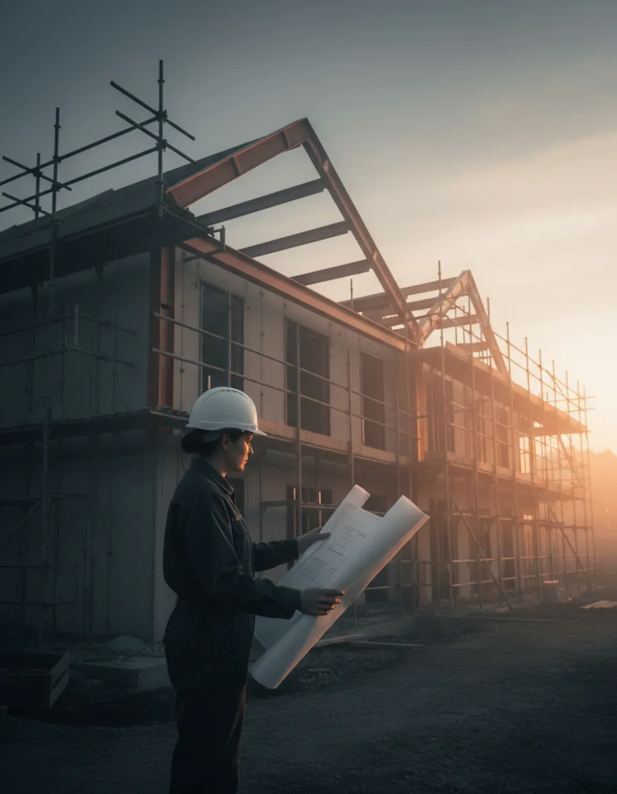 High-end construction project in progress in Wales