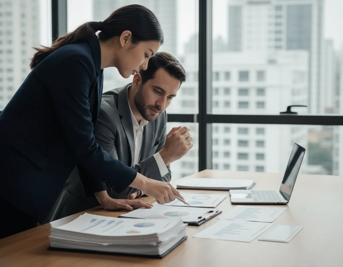 Business owner reviewing financial plan with advisor