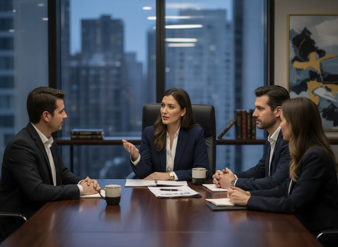 Founder leading a financial strategy discussion