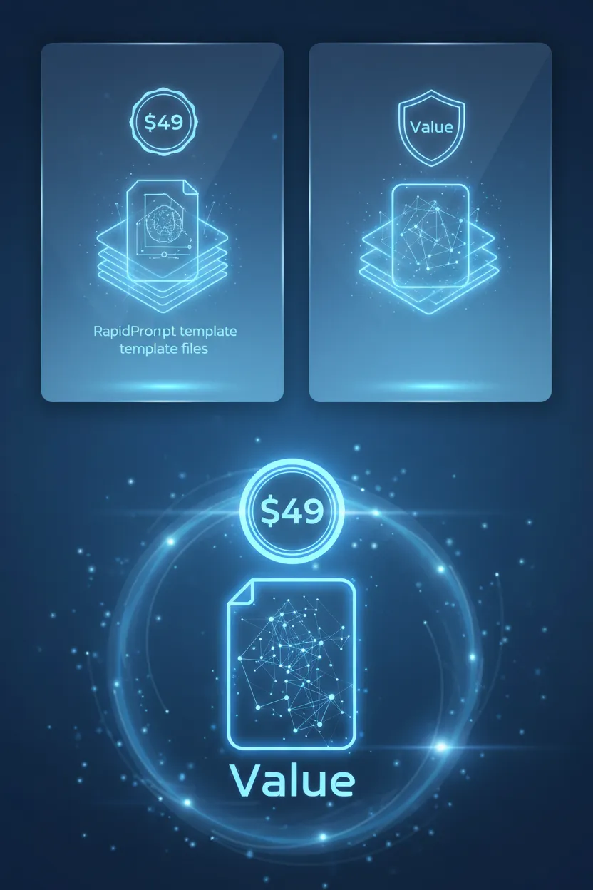 RapidPrompt template files and value badge