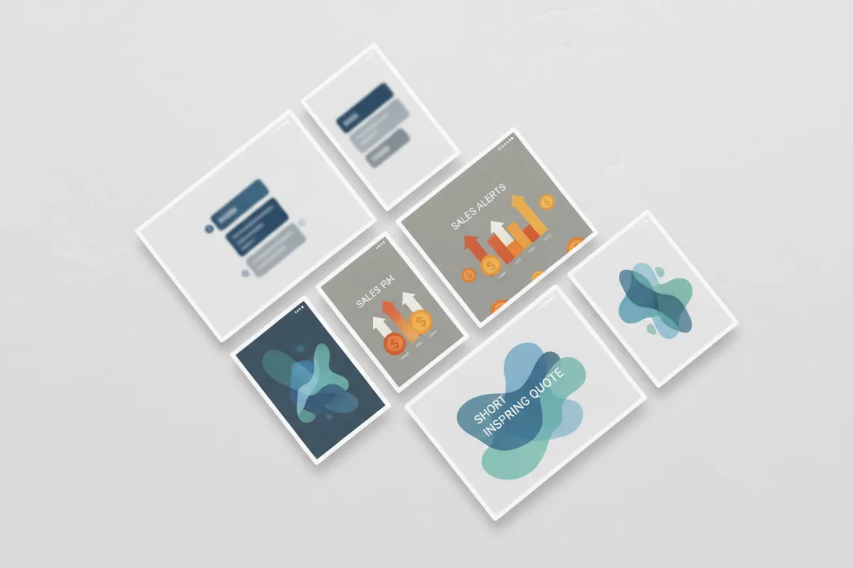 Collage of community-generated screenshots, inbox notifications, sales alerts, and short quotes.