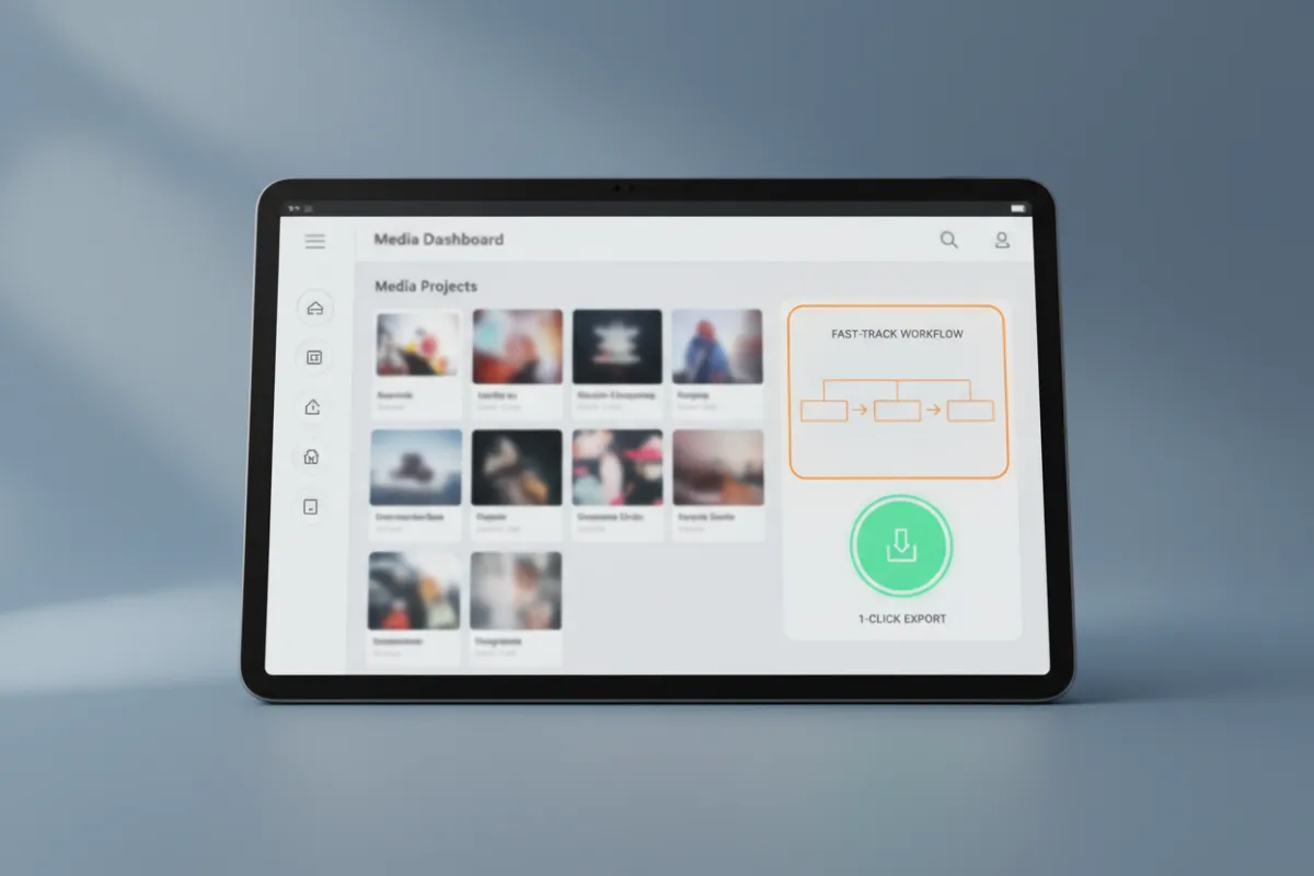 RapidPrompt dashboard showing fast-track workflow with 1-click export