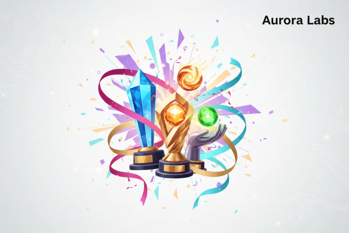Aurora Labs Wall of Fame illustration with trophies and celebratory visuals