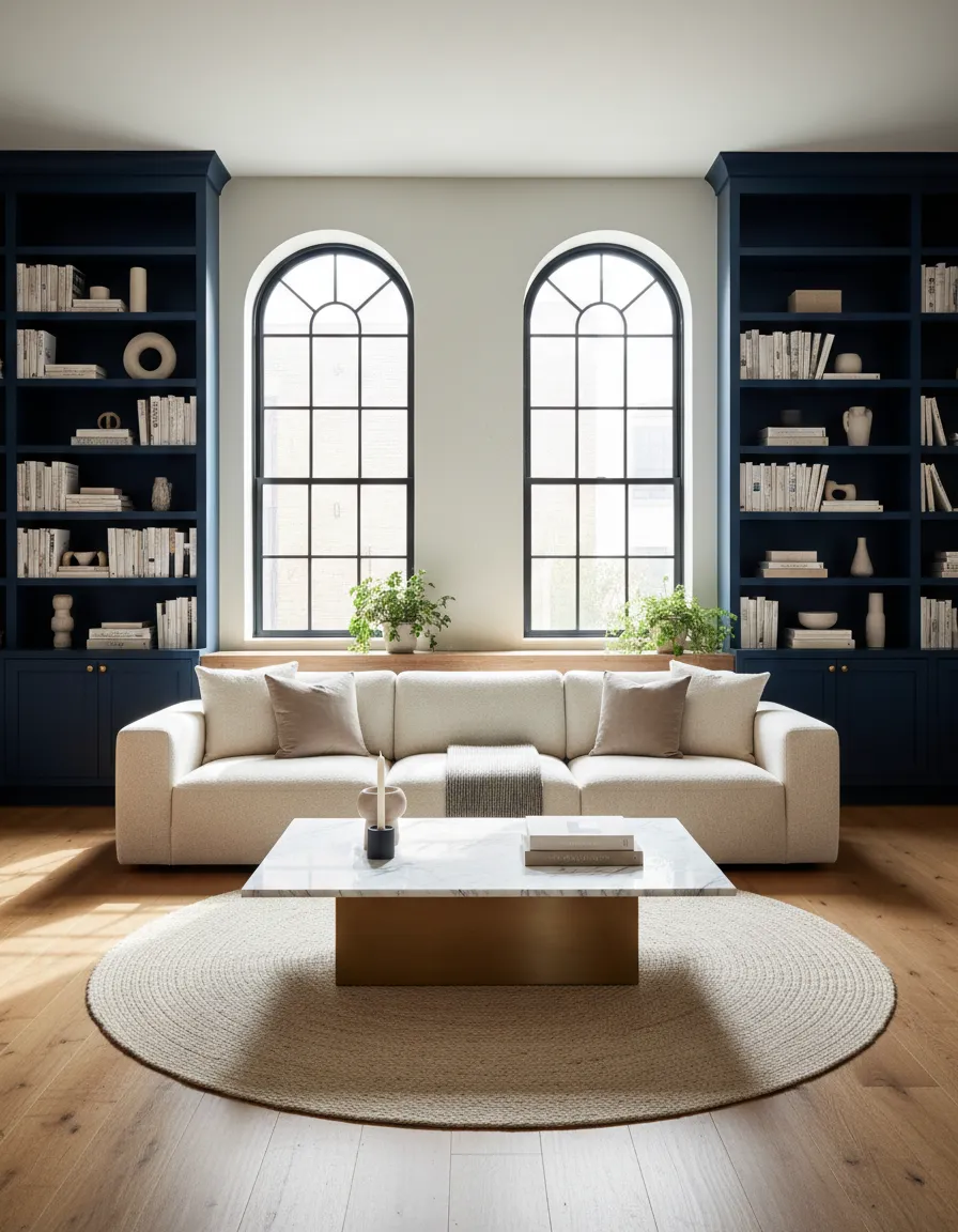 Sophisticated living room renovation by East Coast Designers