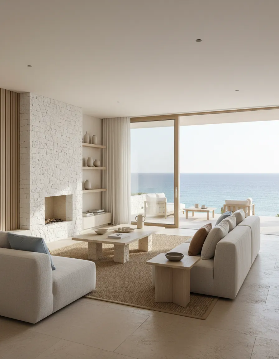 Luxury coastal living room renovation