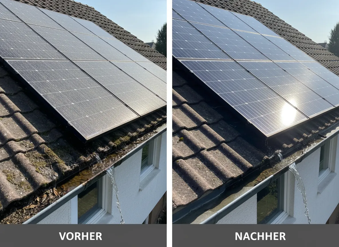 Verstopfte Dachrinne