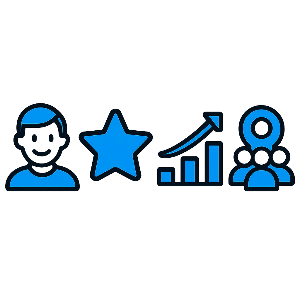 Illustration für wachsende Google-Bewertungen und Anfragen