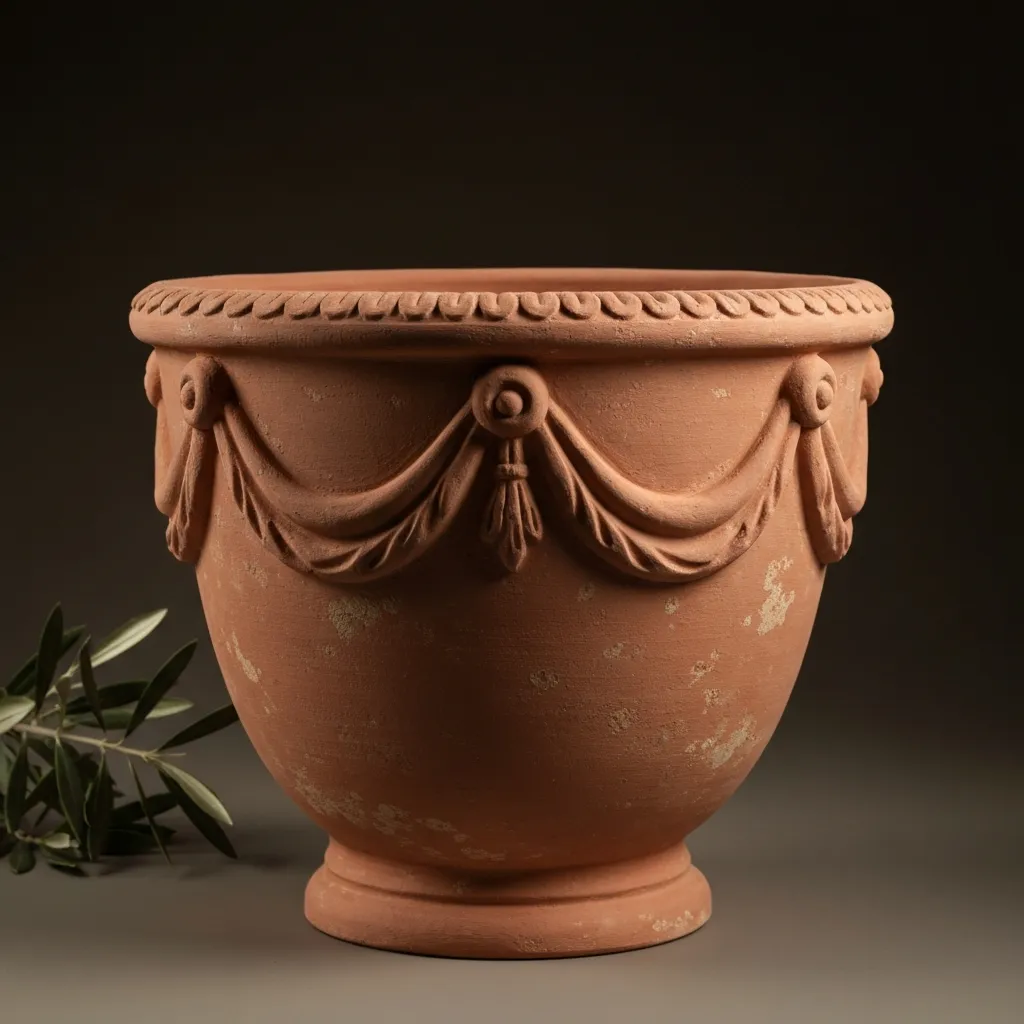 Ornamental and Hand-Decorated terracotta planters