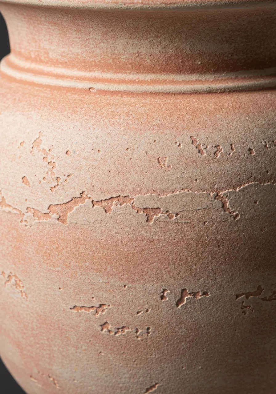 High-resolution detail crop showing the hand-applied textured finish on composite statuary