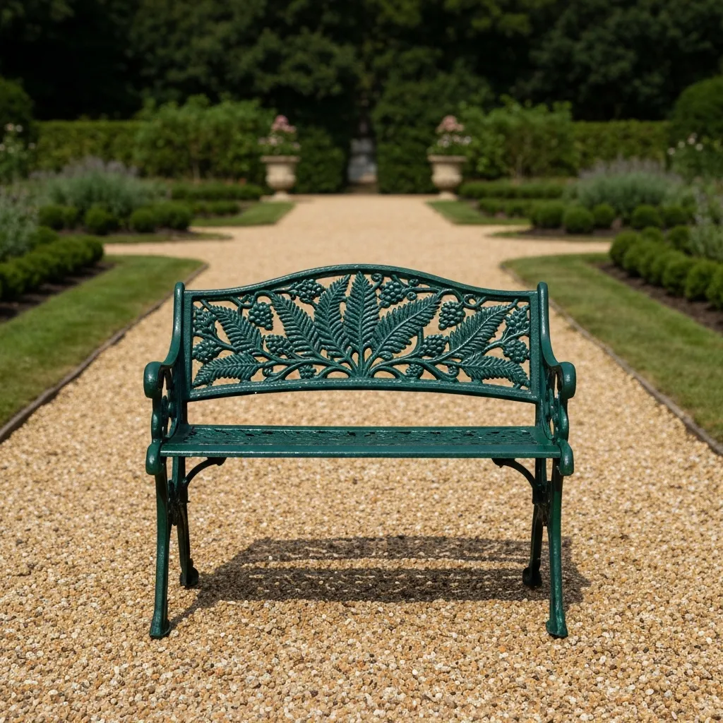 Ornate cast iron garden bench