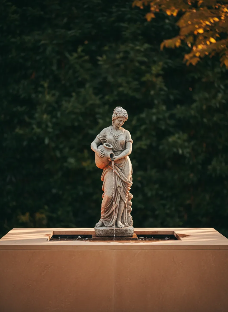Massarelli hand-finished concrete statuary and fountain piece