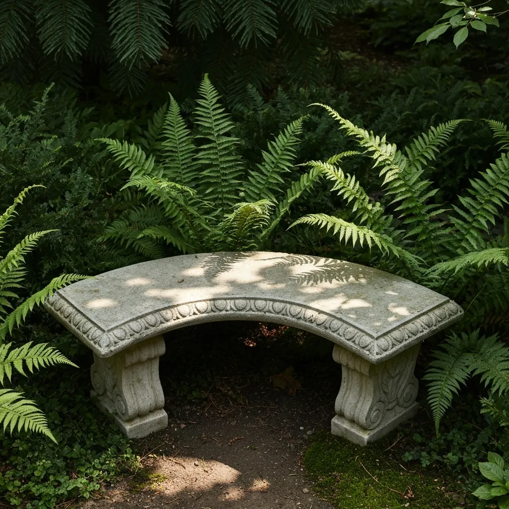 Benches and Architectural elements in South Florida garden