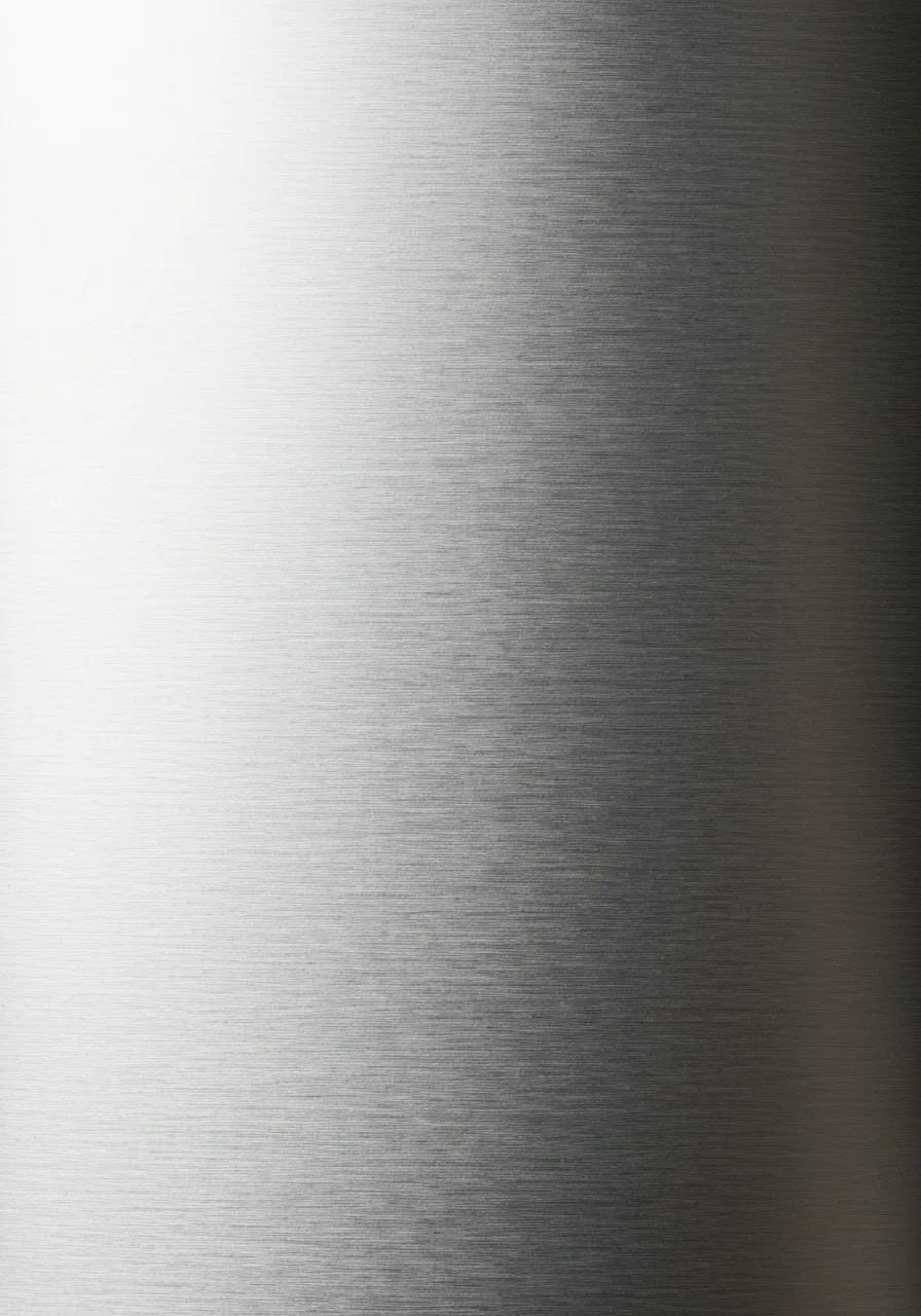 Close-up of brushed stainless steel grain direction showing proper cleaning technique