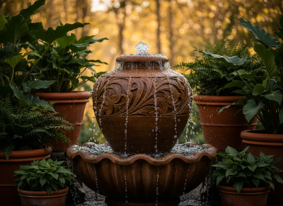 Bubbling Urn Fountain adds tranquility to your backyard
