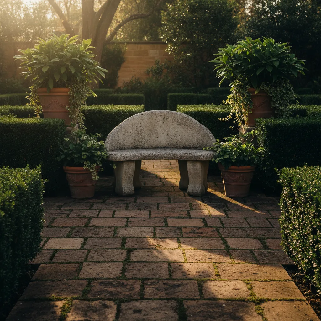 Cast stone garden benches
