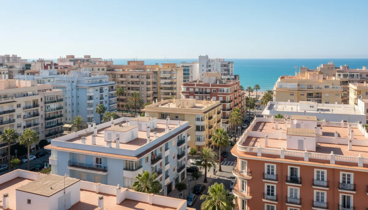 Spaanse stad met appartementengebouwen