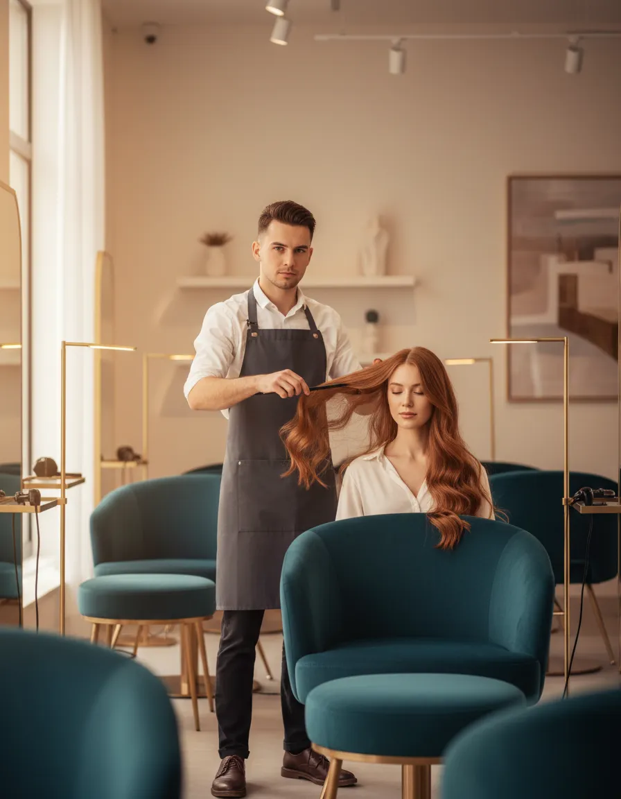 High-end beauty professional working seamlessly
