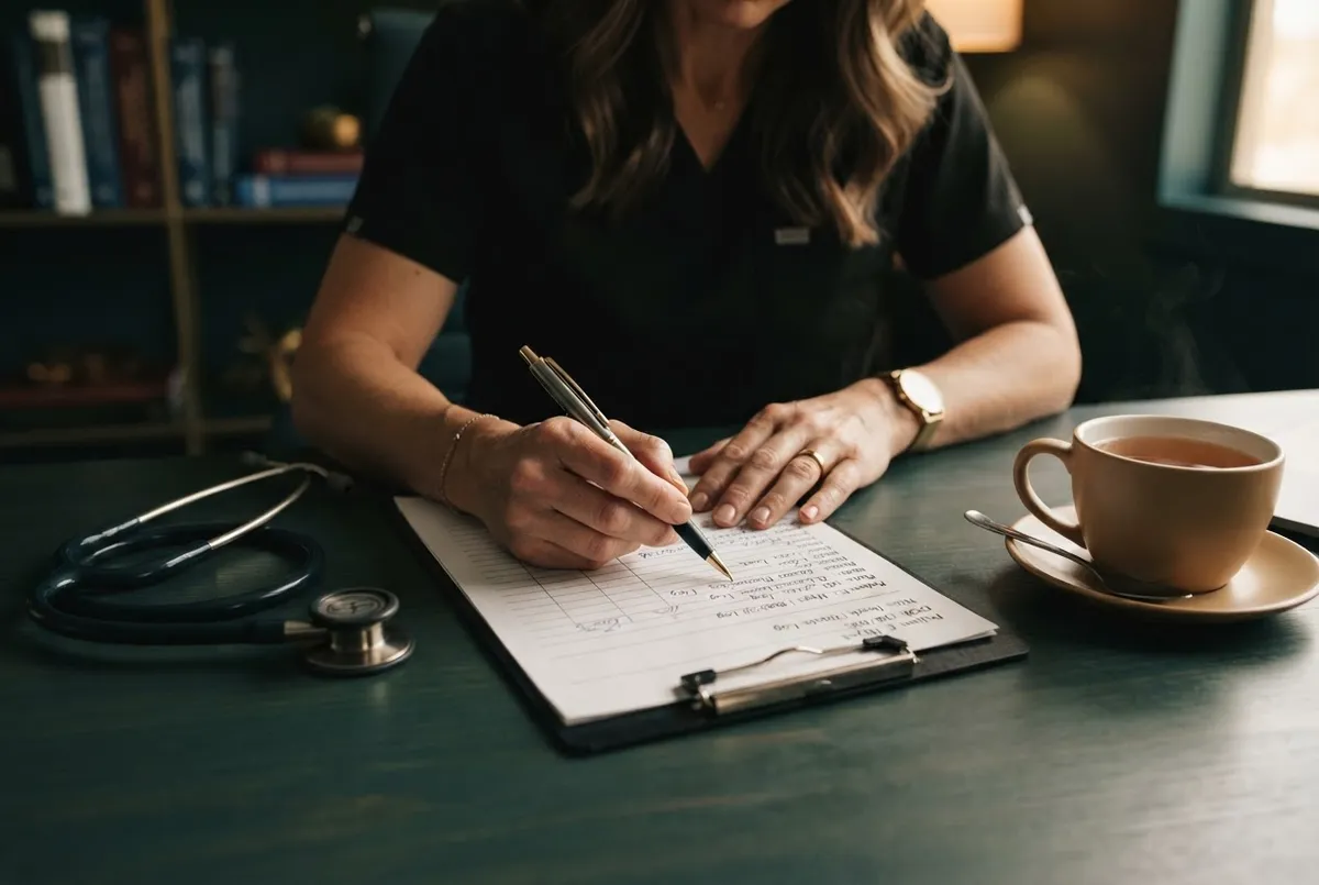 Doctor reviewing comprehensive biometric data and metabolic health charts with a patient