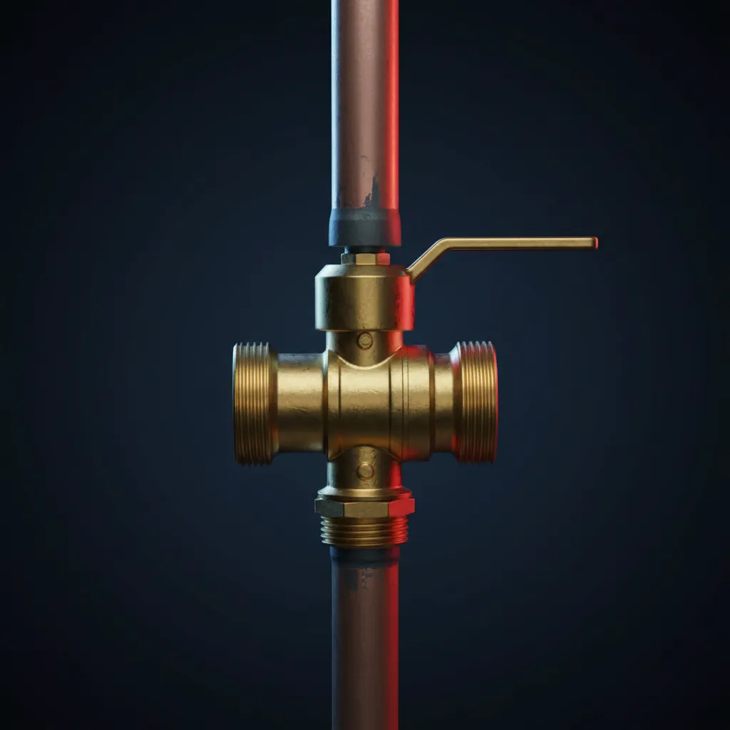 Clean modern main shut-off valve