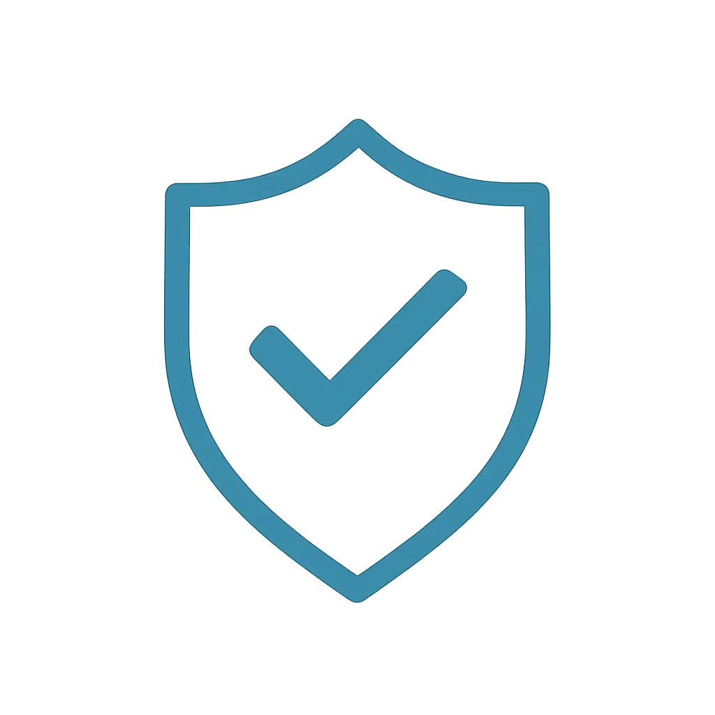 Icono de seguridad (escudo con check).