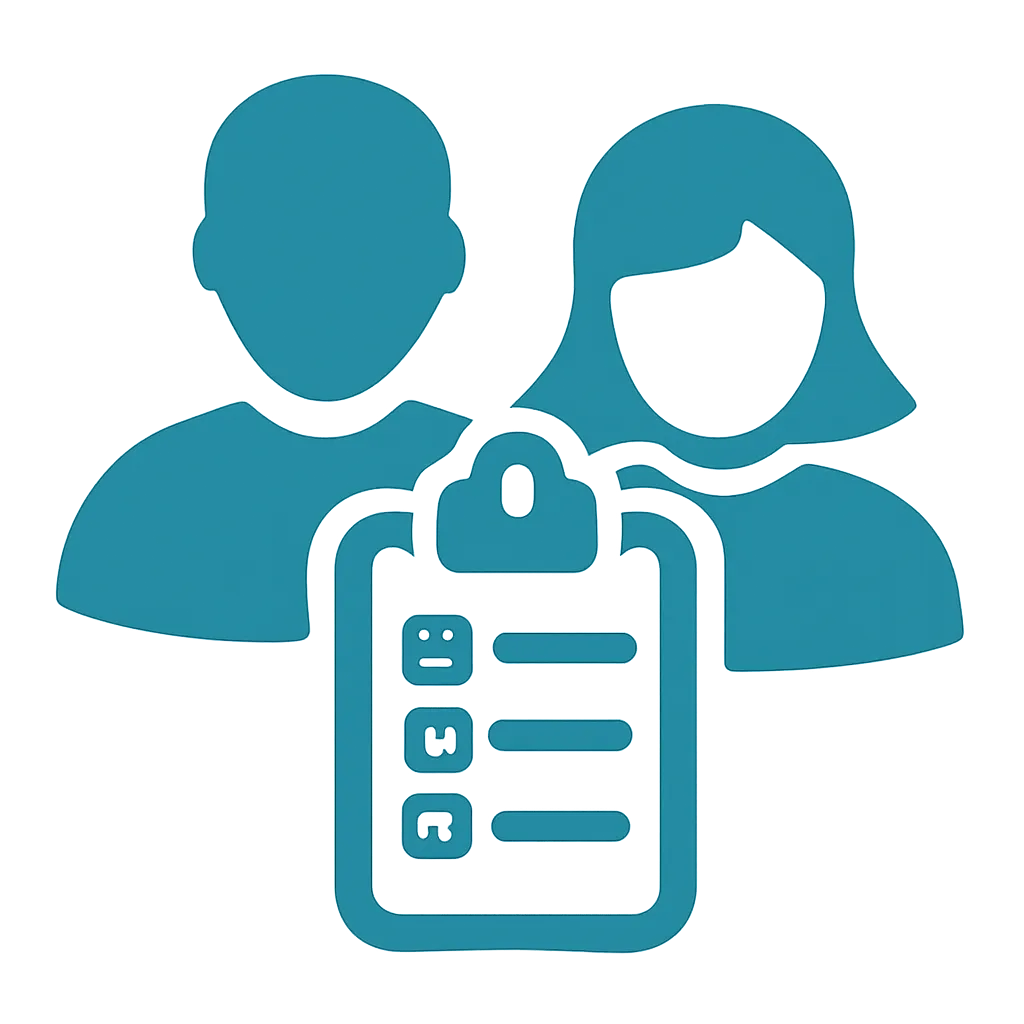 Ícono de gestión y contratación de personal