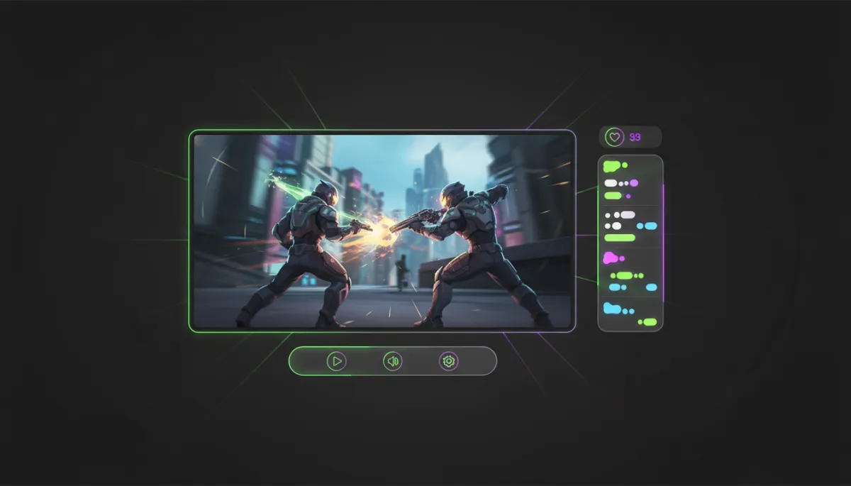 Live stream player interface with chat