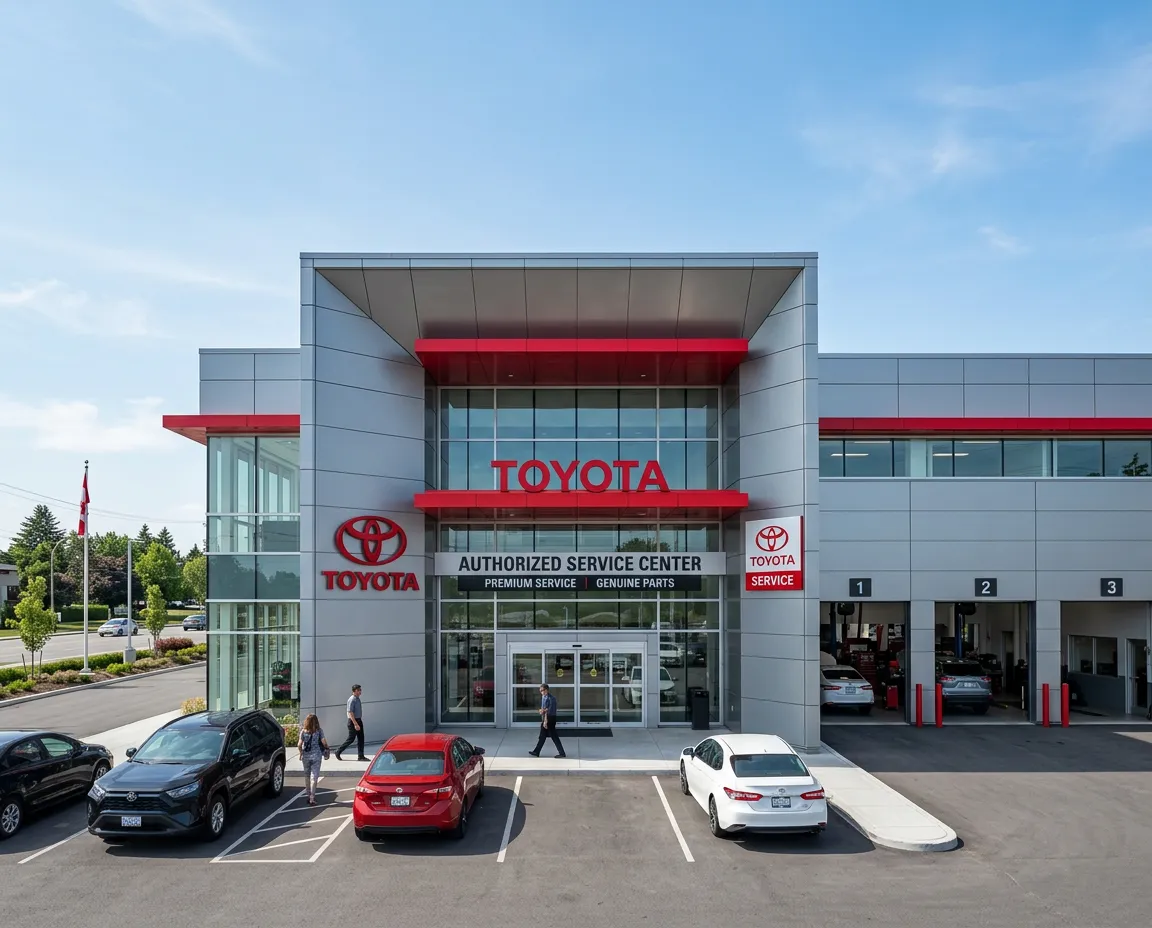 Modern exterior view of FWS Automobile Toyota authorized workshop facility in Abohar Punjab