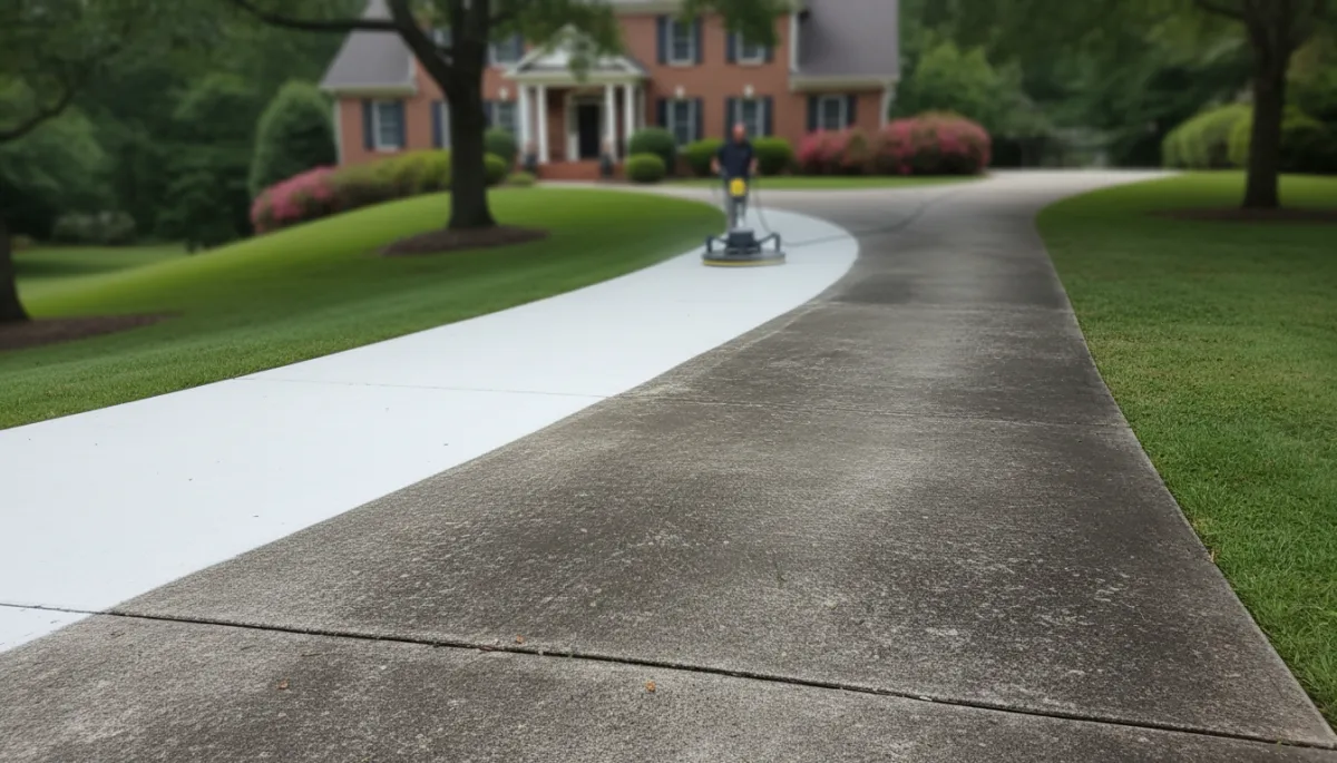 Concrete pressure washing in Upstate South Carolina