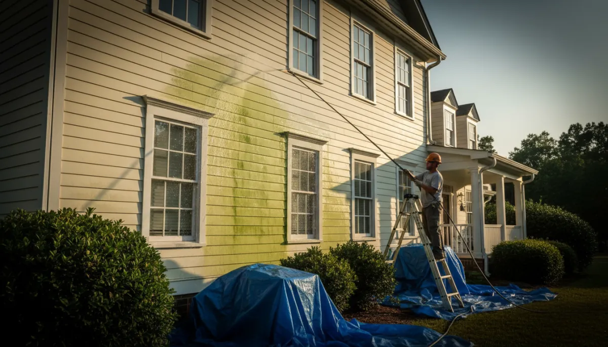Soft washing house in Anderson SC